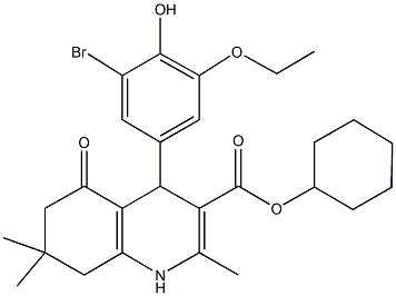 cyclohexyl 4-(3-bromo-5-ethoxy-4-hydroxyphenyl)-2,7,7-trimethyl-5-oxo-1,4,5,6,7,8-hexahydro-3-quinolinecarboxylate 구조식 이미지