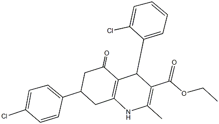 ethyl 4-(2-chlorophenyl)-7-(4-chlorophenyl)-2-methyl-5-oxo-1,4,5,6,7,8-hexahydro-3-quinolinecarboxylate 구조식 이미지
