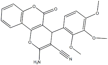 2-amino-5-oxo-4-(2,3,4-trimethoxyphenyl)-4H,5H-pyrano[3,2-c]chromene-3-carbonitrile Structure