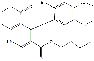 butyl 4-(2-bromo-4,5-dimethoxyphenyl)-2-methyl-5-oxo-1,4,5,6,7,8-hexahydro-3-quinolinecarboxylate 구조식 이미지