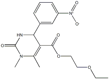 2-ethoxyethyl 4-{3-nitrophenyl}-1,6-dimethyl-2-oxo-1,2,3,4-tetrahydro-5-pyrimidinecarboxylate 구조식 이미지