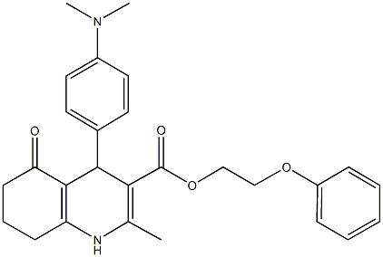 2-phenoxyethyl 4-[4-(dimethylamino)phenyl]-2-methyl-5-oxo-1,4,5,6,7,8-hexahydro-3-quinolinecarboxylate Structure