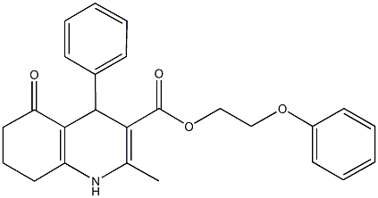 2-phenoxyethyl 2-methyl-5-oxo-4-phenyl-1,4,5,6,7,8-hexahydro-3-quinolinecarboxylate Structure