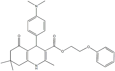 2-phenoxyethyl 4-[4-(dimethylamino)phenyl]-2,7,7-trimethyl-5-oxo-1,4,5,6,7,8-hexahydro-3-quinolinecarboxylate 구조식 이미지