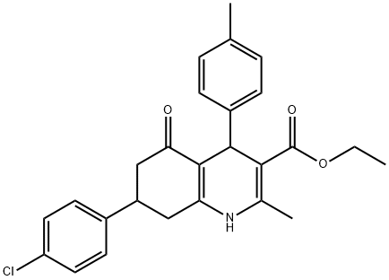 ethyl 7-(4-chlorophenyl)-2-methyl-4-(4-methylphenyl)-5-oxo-1,4,5,6,7,8-hexahydro-3-quinolinecarboxylate 구조식 이미지