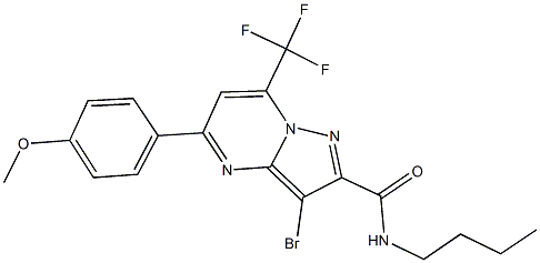 3-bromo-N-butyl-5-(4-methoxyphenyl)-7-(trifluoromethyl)pyrazolo[1,5-a]pyrimidine-2-carboxamide Structure