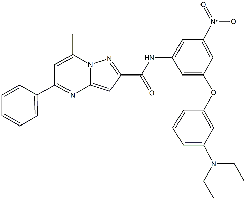 N-{3-[3-(diethylamino)phenoxy]-5-nitrophenyl}-7-methyl-5-phenylpyrazolo[1,5-a]pyrimidine-2-carboxamide Structure