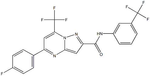 5-(4-fluorophenyl)-7-(trifluoromethyl)-N-[3-(trifluoromethyl)phenyl]pyrazolo[1,5-a]pyrimidine-2-carboxamide 구조식 이미지