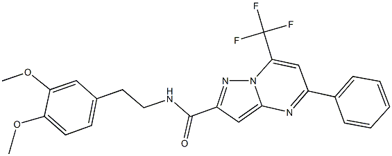 N-[2-(3,4-dimethoxyphenyl)ethyl]-5-phenyl-7-(trifluoromethyl)pyrazolo[1,5-a]pyrimidine-2-carboxamide 구조식 이미지