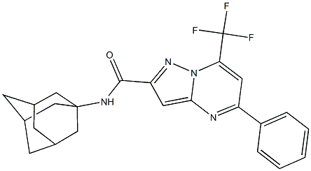 N-(1-adamantyl)-5-phenyl-7-(trifluoromethyl)pyrazolo[1,5-a]pyrimidine-2-carboxamide Structure