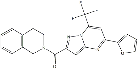 2-{[5-(2-furyl)-7-(trifluoromethyl)pyrazolo[1,5-a]pyrimidin-2-yl]carbonyl}-1,2,3,4-tetrahydroisoquinoline Structure