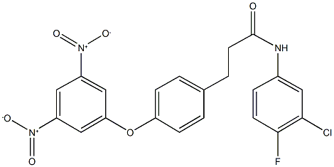 3-(4-{3,5-bisnitrophenoxy}phenyl)-N-(3-chloro-4-fluorophenyl)propanamide 구조식 이미지