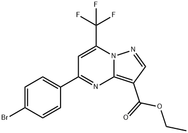 ethyl 5-(4-bromophenyl)-7-(trifluoromethyl)pyrazolo[1,5-a]pyrimidine-3-carboxylate 구조식 이미지