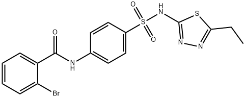 2-bromo-N-(4-{[(5-ethyl-1,3,4-thiadiazol-2-yl)amino]sulfonyl}phenyl)benzamide 구조식 이미지