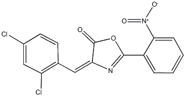 4-(2,4-dichlorobenzylidene)-2-{2-nitrophenyl}-1,3-oxazol-5(4H)-one 구조식 이미지