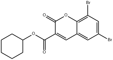 cyclohexyl 6,8-dibromo-2-oxo-2H-chromene-3-carboxylate 구조식 이미지