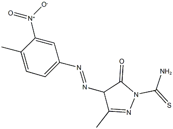 4-({3-nitro-4-methylphenyl}diazenyl)-3-methyl-5-oxo-4,5-dihydro-1H-pyrazole-1-carbothioamide Structure