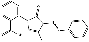 2-[3-methyl-5-oxo-4-(phenyldiazenyl)-4,5-dihydro-1H-pyrazol-1-yl]benzoic acid 구조식 이미지