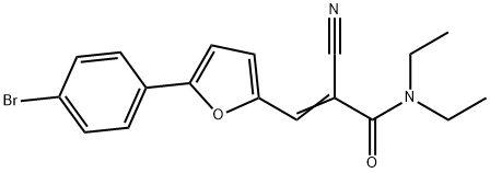 3-[5-(4-bromophenyl)-2-furyl]-2-cyano-N,N-diethylacrylamide Structure