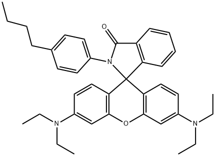 N~3~,N~3~,N~6~,N~6~-tetraethyl-2'-(4-butylphenyl)-3'-oxospiro[9H-xanthene-9,1'-isoindoline]-3,6-diamine Structure