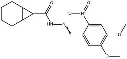 N'-{2-nitro-4,5-dimethoxybenzylidene}bicyclo[4.1.0]heptane-7-carbohydrazide 구조식 이미지