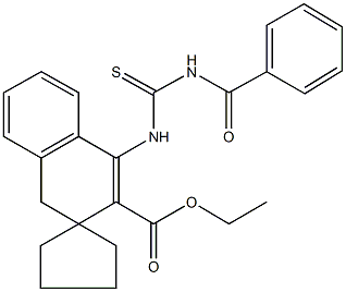 ethyl 1'-{[(benzoylamino)carbothioyl]amino}-3',4'-dihydrospiro(cyclopentane-1,3'-naphthalene)-2'-carboxylate Structure