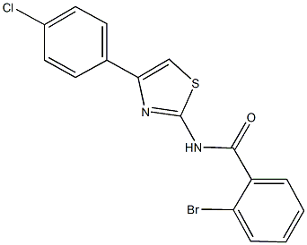2-bromo-N-[4-(4-chlorophenyl)-1,3-thiazol-2-yl]benzamide 구조식 이미지