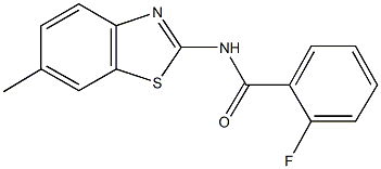 2-fluoro-N-(6-methyl-1,3-benzothiazol-2-yl)benzamide 구조식 이미지