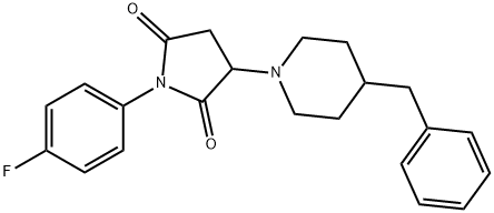 3-(4-benzyl-1-piperidinyl)-1-(4-fluorophenyl)-2,5-pyrrolidinedione 구조식 이미지