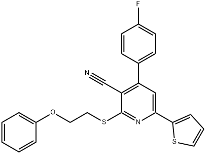 4-(4-fluorophenyl)-2-[(2-phenoxyethyl)sulfanyl]-6-thien-2-ylnicotinonitrile 구조식 이미지