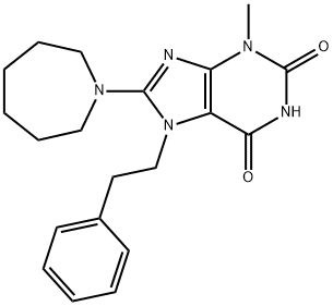 8-(1-azepanyl)-3-methyl-7-(2-phenylethyl)-3,7-dihydro-1H-purine-2,6-dione Structure