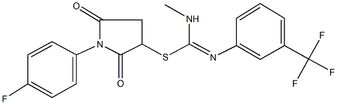 1-(4-fluorophenyl)-2,5-dioxo-3-pyrrolidinyl N-methyl-N'-[3-(trifluoromethyl)phenyl]imidothiocarbamate Structure