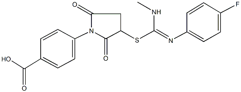 4-(3-{[[(4-fluorophenyl)imino](methylamino)methyl]sulfanyl}-2,5-dioxo-1-pyrrolidinyl)benzoic acid Structure