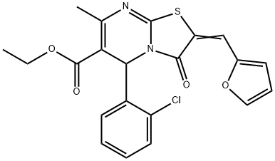ethyl 5-(2-chlorophenyl)-2-(2-furylmethylene)-7-methyl-3-oxo-2,3-dihydro-5H-[1,3]thiazolo[3,2-a]pyrimidine-6-carboxylate Structure