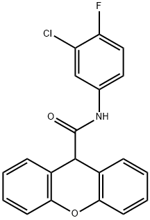 N-(3-chloro-4-fluorophenyl)-9H-xanthene-9-carboxamide 구조식 이미지