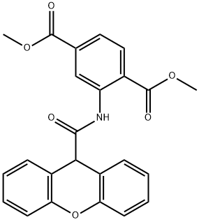 dimethyl 2-[(9H-xanthen-9-ylcarbonyl)amino]terephthalate Structure