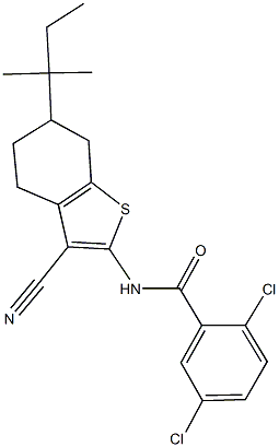 2,5-dichloro-N-[3-cyano-6-(tert-pentyl)-4,5,6,7-tetrahydro-1-benzothiophen-2-yl]benzamide Structure