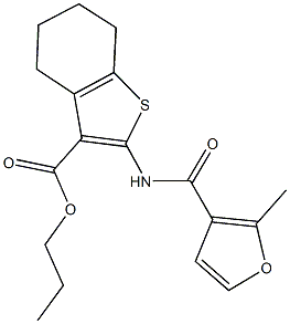 propyl 2-[(2-methyl-3-furoyl)amino]-4,5,6,7-tetrahydro-1-benzothiophene-3-carboxylate Structure