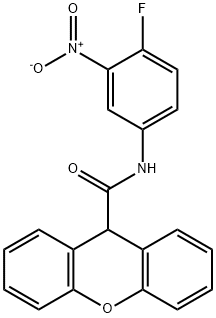 N-{4-fluoro-3-nitrophenyl}-9H-xanthene-9-carboxamide 구조식 이미지