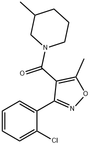 1-{[3-(2-chlorophenyl)-5-methyl-4-isoxazolyl]carbonyl}-3-methylpiperidine 구조식 이미지