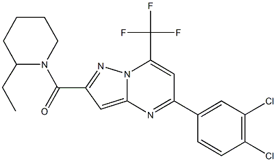 5-(3,4-dichlorophenyl)-2-[(2-ethyl-1-piperidinyl)carbonyl]-7-(trifluoromethyl)pyrazolo[1,5-a]pyrimidine Structure