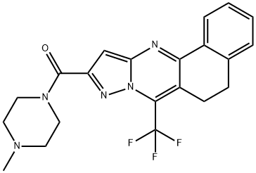 10-[(4-methyl-1-piperazinyl)carbonyl]-7-(trifluoromethyl)-5,6-dihydrobenzo[h]pyrazolo[5,1-b]quinazoline Structure