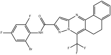 N-(2-bromo-4,6-difluorophenyl)-7-(trifluoromethyl)-5,6-dihydrobenzo[h]pyrazolo[5,1-b]quinazoline-10-carboxamide Structure