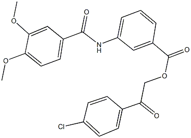 2-(4-chlorophenyl)-2-oxoethyl 3-[(3,4-dimethoxybenzoyl)amino]benzoate Structure