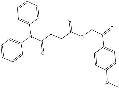 2-(4-methoxyphenyl)-2-oxoethyl 4-(diphenylamino)-4-oxobutanoate 구조식 이미지