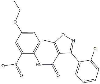 3-(2-chlorophenyl)-N-{4-ethoxy-2-nitrophenyl}-5-methyl-4-isoxazolecarboxamide 구조식 이미지