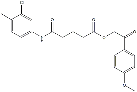 2-(4-methoxyphenyl)-2-oxoethyl 5-(3-chloro-4-methylanilino)-5-oxopentanoate 구조식 이미지