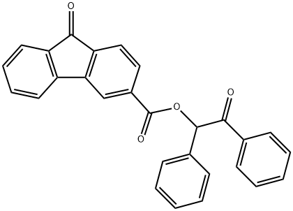 2-oxo-1,2-diphenylethyl 9-oxo-9H-fluorene-3-carboxylate 구조식 이미지