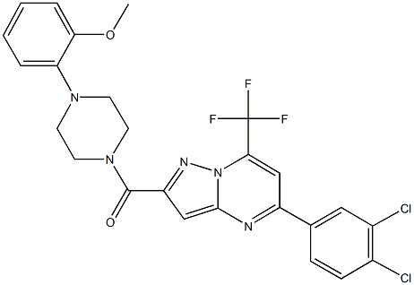 2-(4-{[5-(3,4-dichlorophenyl)-7-(trifluoromethyl)pyrazolo[1,5-a]pyrimidin-2-yl]carbonyl}-1-piperazinyl)phenyl methyl ether 구조식 이미지