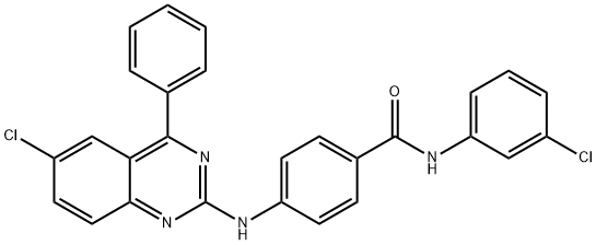 N-(3-chlorophenyl)-4-[(6-chloro-4-phenylquinazolin-2-yl)amino]benzamide 구조식 이미지